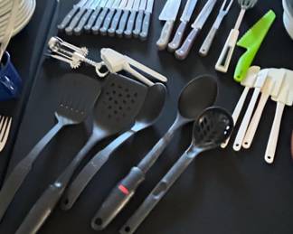 Assorted Kitchen Utensils and Knife Set