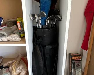 Mixed Set of Golf Clubs and Golf Bag