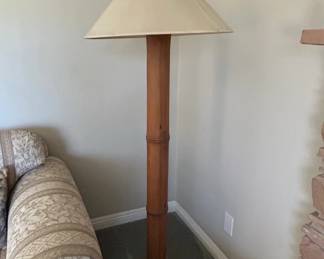 Bamboo Floor Lamp with Tapered Shade