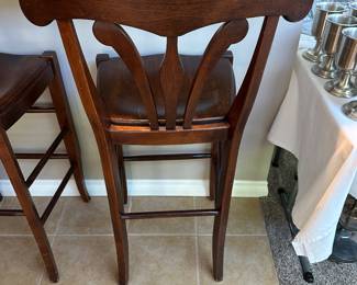 Set of 3 Nichols & Stone bar stools