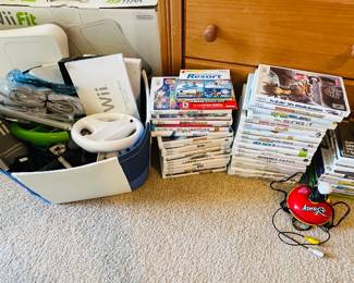 Large Wii collection with games and controllers