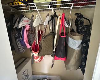 Designer purses and bags including Coach, Kate Spade, Gucci