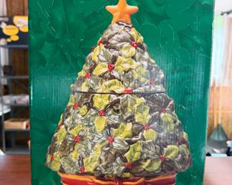 Christmas tree cookie jar