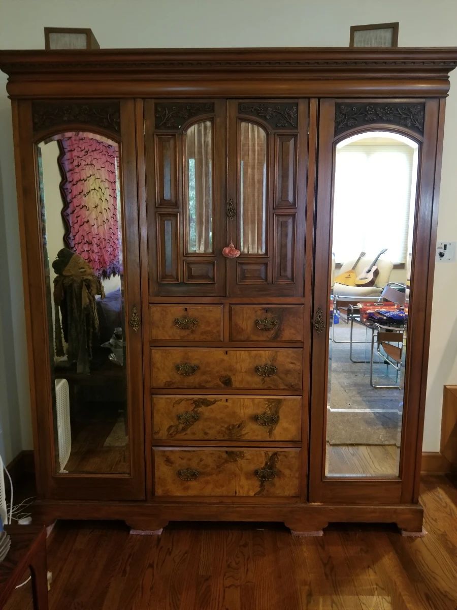 Antique English wardrobe.