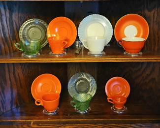 Vintage Fiestaware Cups and Saucers