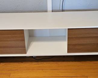MidCentury Modern White Walnut TV Stand