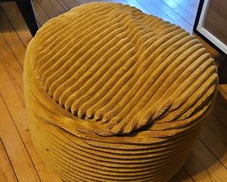 Mustard Corduroy Ottoman Pouf