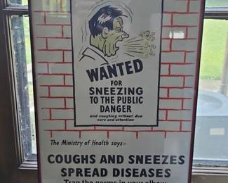 Public Health Poster Coughs and Sneezes Spread Diseases