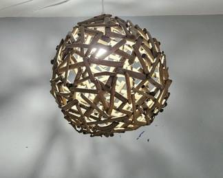 Driftwood Sphere Pendant Light second image
