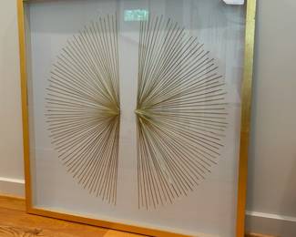 V50 - $145. Athena Metal Art in Shadowbox. Measures 35.5” x 35”.