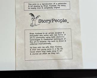 V17 - $45. Set of 3 Brian Andreas Story People. Each Frame Measures 11.25” x 14.25”.