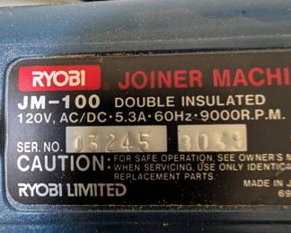 V149 - $25. Ryobi Joiner Machine - corded.