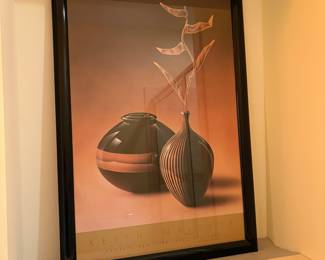 V80 - $30. Keith Mallett Framed Print/ Poster from 1983 show. Measures 27” x 39“.