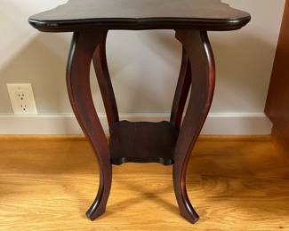 V13 - $65. Solid Wood Small Side Table / Plant Stand. Measures 14” x 14” x 18” Tall.