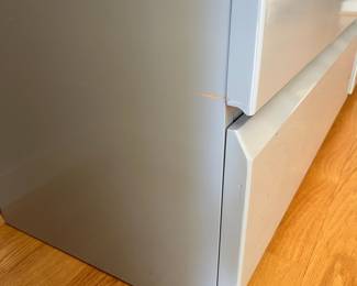 V20 - $450. Post Modern Grey Waterfall Lane Furniture Double Dresser. Measures 68” x 18” x 30.25” Tall. All drawers slide!