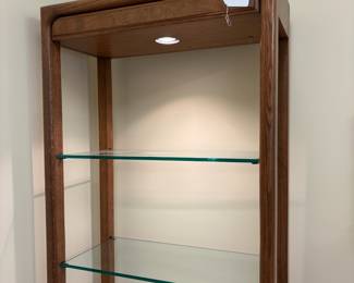 V93 - $150. PAIR of Lighted Display Cabinets. Each Measures 30” x 15” x 78” Tall.