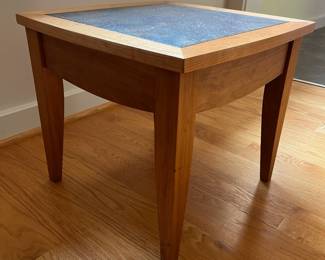 V7 - $75. Hand Made Tile Top Table / Plant Stand Small. Measures 17” x 17” x 15” Tall.