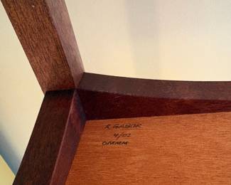 V64 - $65. Expertly Handmade Decorative Table. Has been used to store shells on display. Measures 15” x 8.5” x 35” Tall.