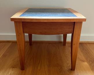 V7 - $75. Hand Made Tile Top Table / Plant Stand Small. Measures 17” x 17” x 15” Tall.