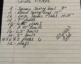 V126 - $175. Corelle Vitrelle. 103 Pieces total