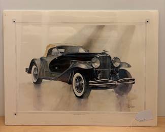 V59 - $10. 1935 Duesenberg SSJ Speedster Print by William Kuhlman. Measures 24“ x 18”.