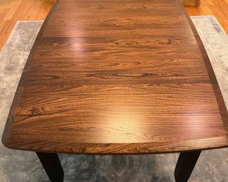 V3 - $2000. Amish Made Barkman Furniture - Holmes County Ohio. "Christy" Model - 66" Ext. Table. Grey Elm & Brown Maple. Measures 42” Wide x 66” Long x 30.5” Tall. Leaf measures 18”. Total table length with leaf is 84”. Excellent condition.