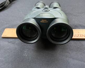 V119 - $100. Canon 12 x 36 IS II Stabilizing Binoculars. Untested.