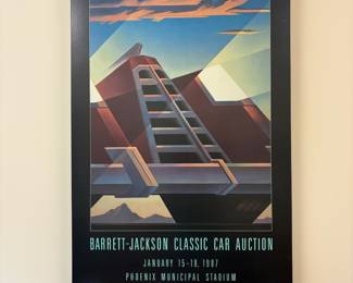 V97 - $40. Barrett-Jackson Classic Car Auction. January 15-18, 1987. Phoenix Az. Measures 23.5” x 35.5”. Foam Board Poster.