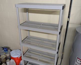 V133 - $35. Plastic Shelving Unit.