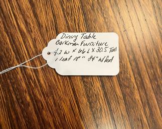 V3 - $2000. Amish Made Barkman Furniture - Holmes County Ohio. "Christy" Model - 66" Ext. Table. Grey Elm & Brown Maple. Measures 42” Wide x 66” Long x 30.5” Tall. Leaf measures 18”. Total table length with leaf is 84”. Excellent condition.