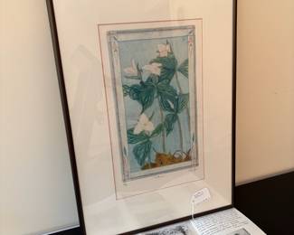 V88 - $75. “ Trillium” by Jay Pfeil. #8/95. Measures 14.25” x 20.25”.