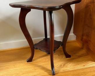 V13 - $65. Solid Wood Small Side Table / Plant Stand. Measures 14” x 14” x 18” Tall.