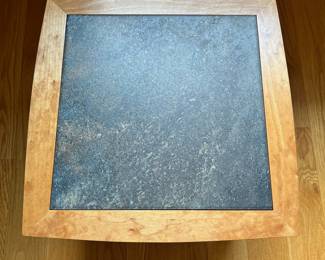 V7 - $75. Hand Made Tile Top Table / Plant Stand Small. Measures 17” x 17” x 15” Tall.