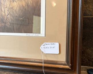 V73 - $35. 1981 “Out of the Pines Bobwhites” by Maynard Reece. Signed and numbered print. Measures 43.25” x 31.25”.