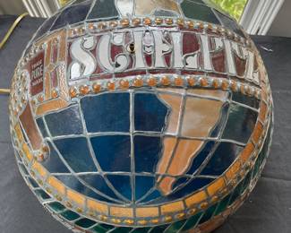V123 - $200. 1977 Schlitz Beer Tiffany Style Light fixture. Measures 21.75" x 13" tall.