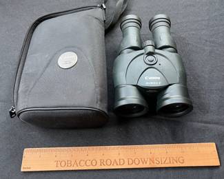 V119 - $100. Canon 12 x 36 IS II Stabilizing Binoculars. Untested.
