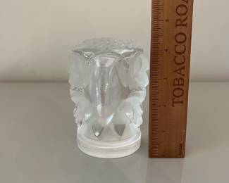 V35 - $200. Lalique signed "Tête d'Aigle" Crystal Eagle Head.