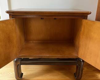 V12 - $125. Asian Style Lane Furniture Side Table Cabinet (or nightstand). Style 1445-94. Measures 24” x 15” x 24” Tall.