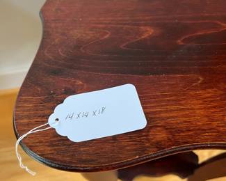 V13 - $65. Solid Wood Small Side Table / Plant Stand. Measures 14” x 14” x 18” Tall.