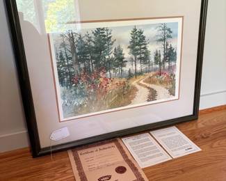 V77 - $140. Nita Engle #458/950. "Grouse Country". Measures 29.25” x 23”.