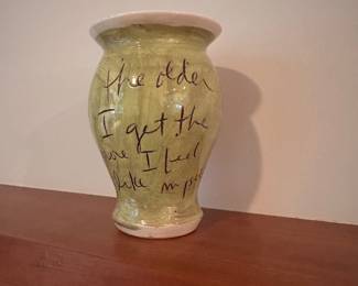 V170 $25. Sandra Magsamen signed pottery vase.