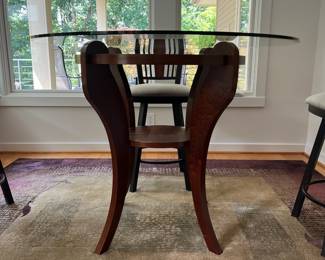 V1 - $850. *Beautiful* Handcrafted High Top Table. Table Measures 45.5” Diameter x 35.5” Tall.