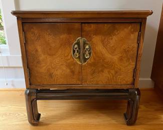 V12 - $125. Asian Style Lane Furniture Side Table Cabinet (or nightstand). Style 1445-94. Measures 24” x 15” x 24” Tall.
