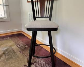 V2 - $650. Set of 4 . "Madison" Amisco Barstools. Counter Height Swivel. Model 41406-26BA. Measures 18” Wide x 17” Deep x Floor to Seat 25.5” x Floor to Back 40.25” Tall. Excellent condition.