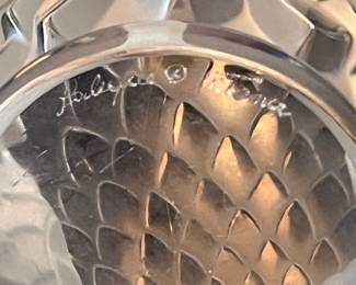 V35 - $200. Lalique signed "Tête d'Aigle" Crystal Eagle Head.