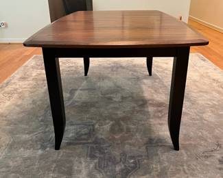 V3 - $2000. Amish Made Barkman Furniture - Holmes County Ohio. "Christy" Model - 66" Ext. Table. Grey Elm & Brown Maple. Measures 42” Wide x 66” Long x 30.5” Tall. Leaf measures 18”. Total table length with leaf is 84”. Excellent condition.