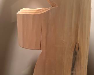 V171 - $850. LARGE Michael Joerling Wooden Art Sculpture. Carved from from 1 piece of wood! Measures 15.75" x 86" tall.