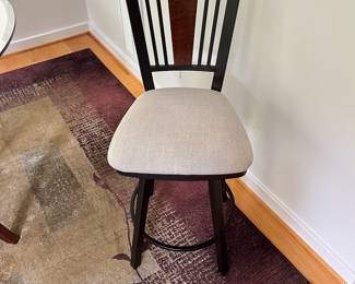 V2 - $650. Set of 4 . "Madison" Amisco Barstools. Counter Height Swivel. Model 41406-26BA. Measures 18” Wide x 17” Deep x Floor to Seat 25.5” x Floor to Back 40.25” Tall. Excellent condition.