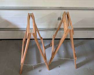 V139 - $30. Homemade Wooden Sawhorses. Sturdy.