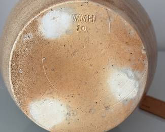 V29 - $85. Pottery Pitcher signed WMH 10 (Mark Hewitt)